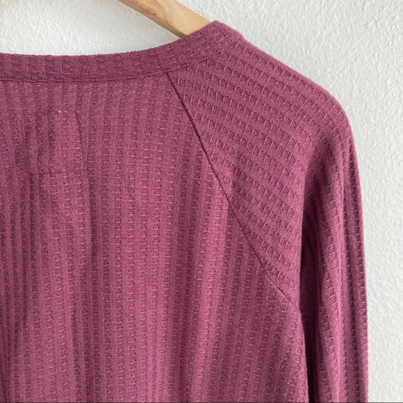 Chaser Long Sleeve Thermal Waffle Knit Top Shirt - Picture 3 of 5
